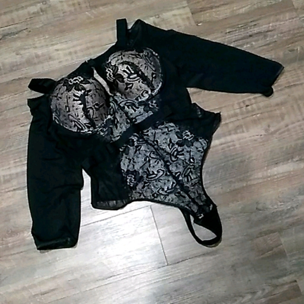 Just one lace mesh thong teddy lingerie